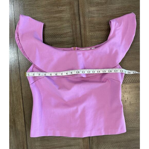 NWOT Ted Baker Pink Ruffle Off The Shoulder Top Women’s Blouse Size 5 US 10 /12 - Picture 8 of 12
